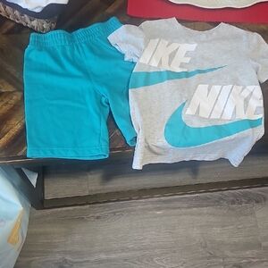 Nike Kids Gray and Teal Set